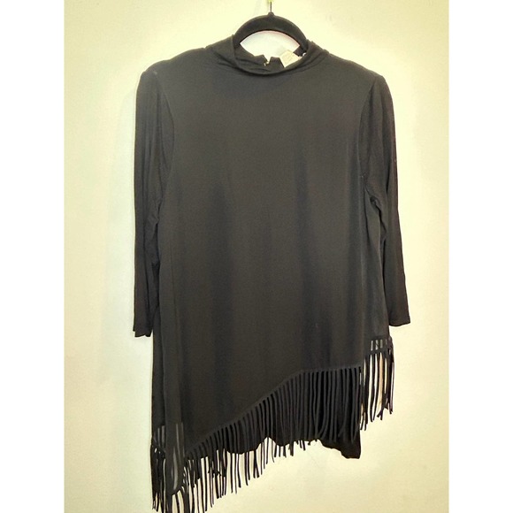 Chicos Long Sleeve Blouse Fringe Chico Size 0 Small Size 4 - Picture 2 of 10